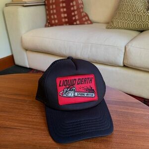 Liquid Death Black Trucker Hat